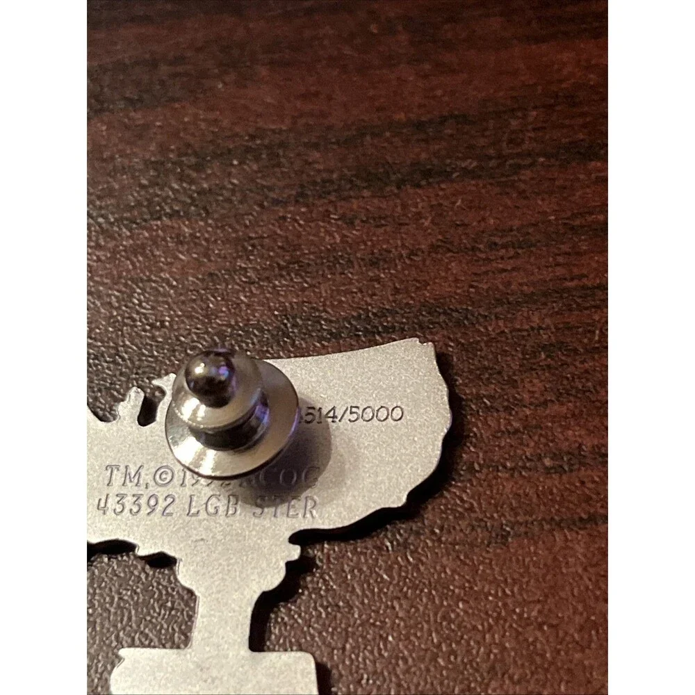 1996 Atlanta Olympics Balfour Sterling‎ Silver USA Outline Lapel Hat Pin